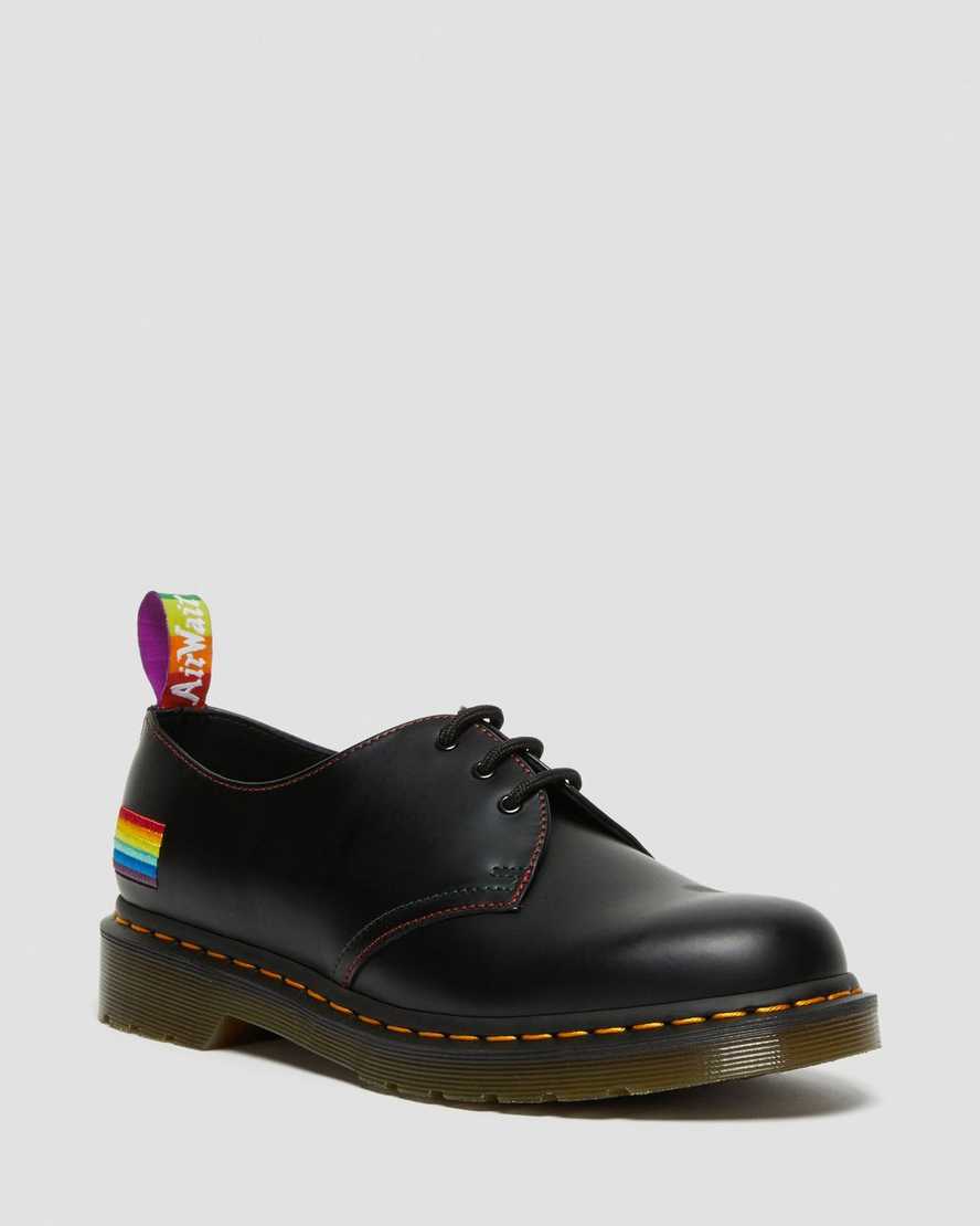 Dr. Martens 1461 For Pride Smooth Nahka Miesten Juhlakengät - Mustat Kengät [021-FVQICG]